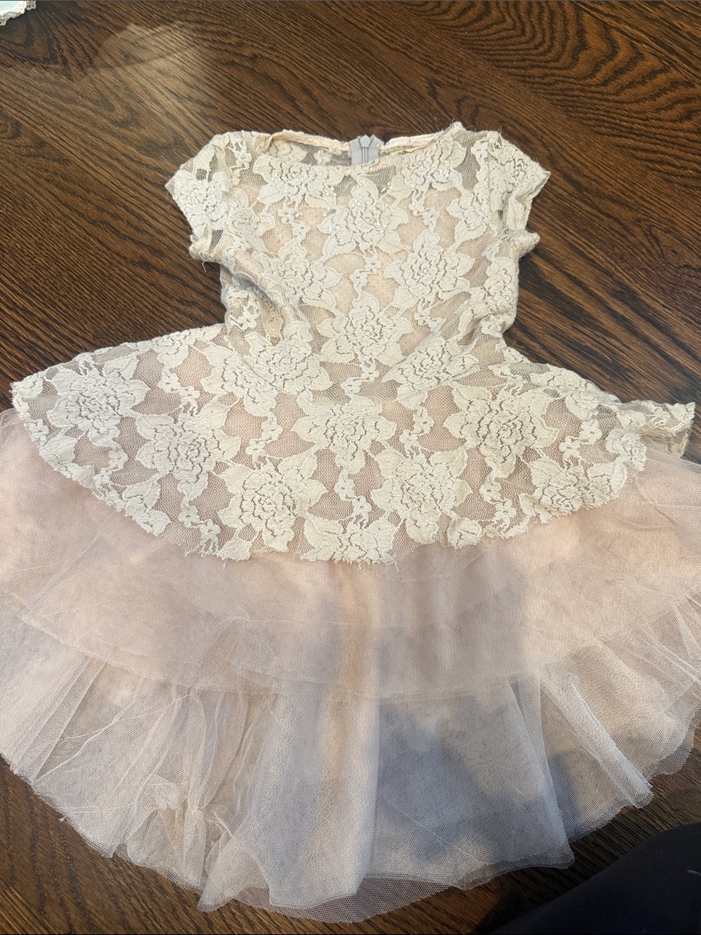 Joyfolie Cream Lace and Blush Tulle Dance Costume